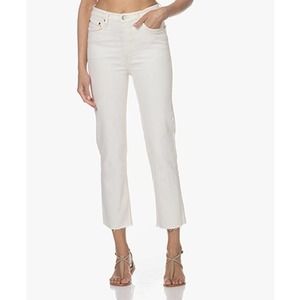 REDONE 70s stove pipe vintage white raw hem straight leg jeans size 29